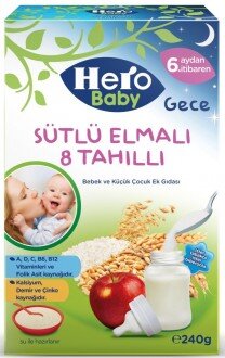 Hero Baby Gece Sütlü Elmalı 8 Tahıllı 240 gr 240 gr Kaşık Mama kullananlar yorumlar
